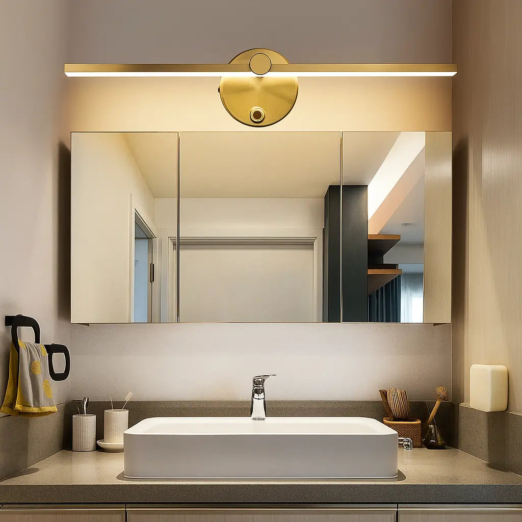 LUMINAIRE MAISON applique murale LED salle de bain, aluminium noir, design moderne, éclairage élégant.