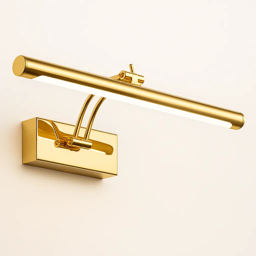 Luminaire mural LED moderne, base rectangulaire, bras horizontal, design aluminium étanche.