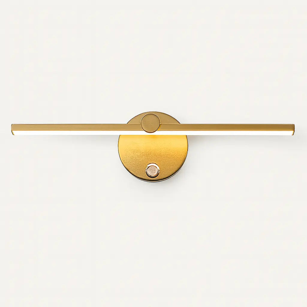 Luminaire mural LED en aluminium noir, design moderne, élégant et épuré pour salle de bain.