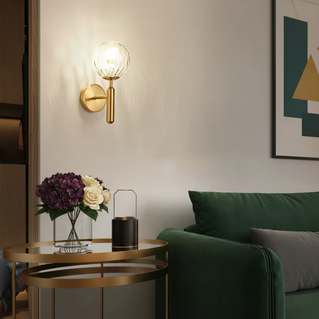 LUMINAIRE MAISON Applique murale en verre Helena, design industriel moderne, lumière décorative.