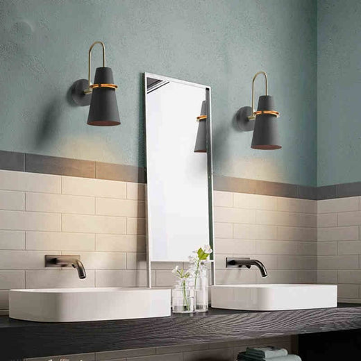 Luminaires Applique murale LED métal blanc, accents dorés, design nordique moderne.